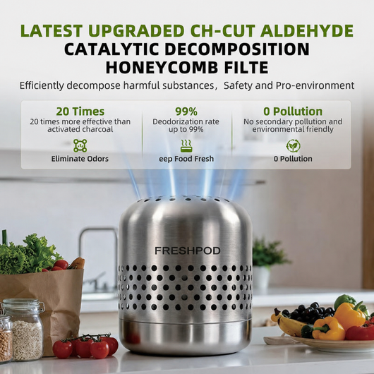 FreshPod™ by Bylo – Fridge Odor & Bacteria Purifier Destroys odors at the molecular level
