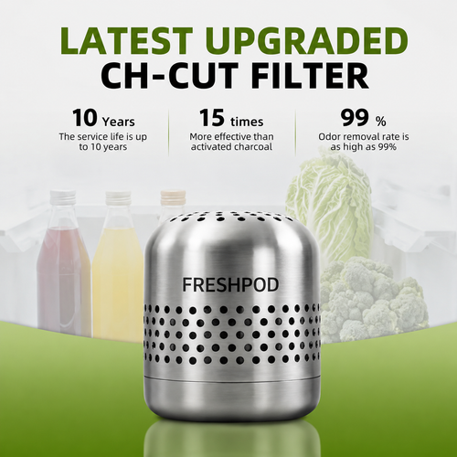 FreshPod™ by Bylo – Fridge Odor & Bacteria Purifier Destroys odors at the molecular level